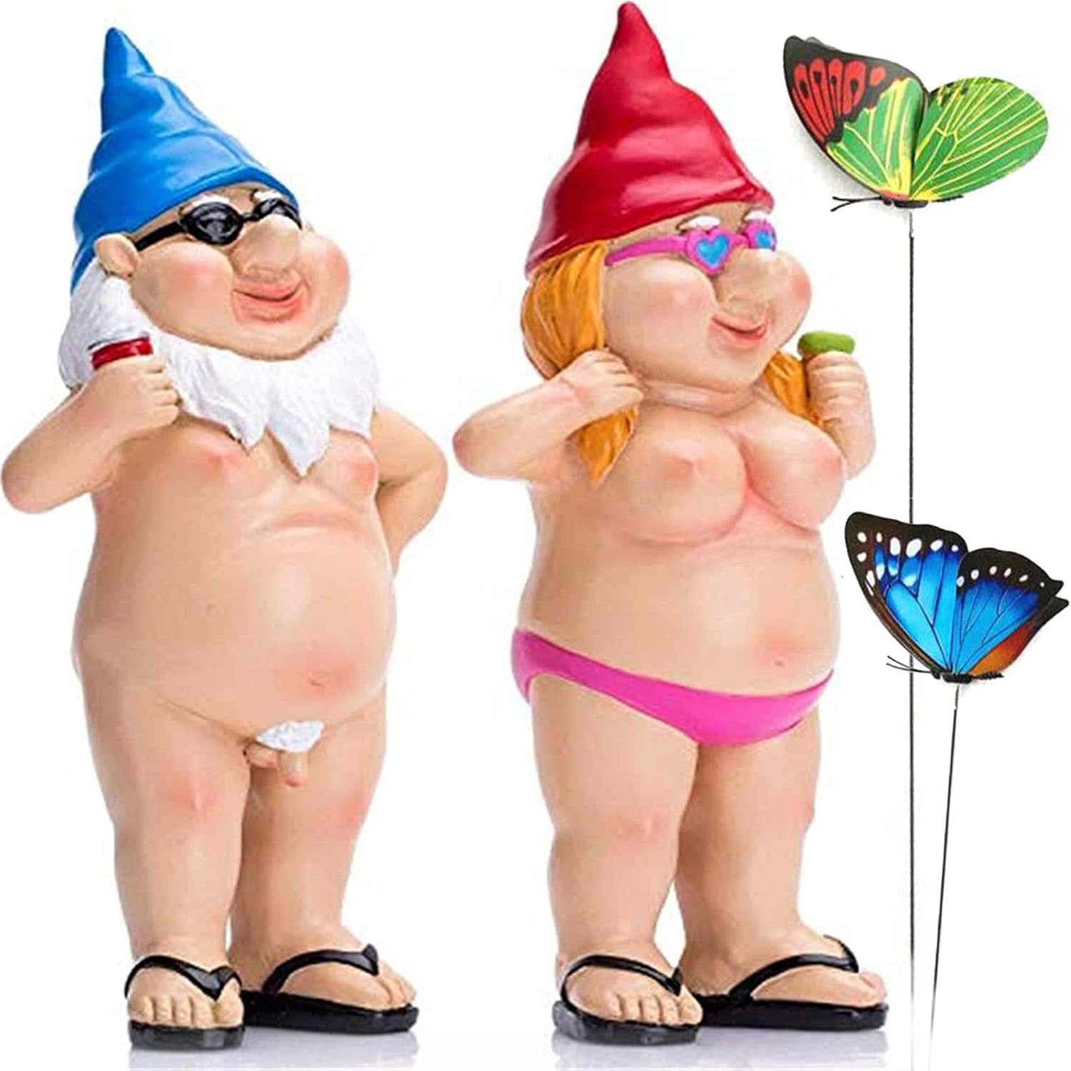 YiMoo Garden Gnomes Funny, Gardening Rude Novelty Unusual Gifts for Women Men Funny Garden Ornaments Outdoor Unusual