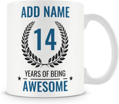 Customizable 14th Birthday Mug: Celebrating 14 Years of Awesomeness with Personalized Cup