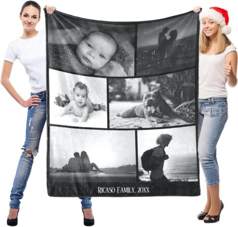 Custom photo blankets for adults – perfect birthday gifts for men and women.