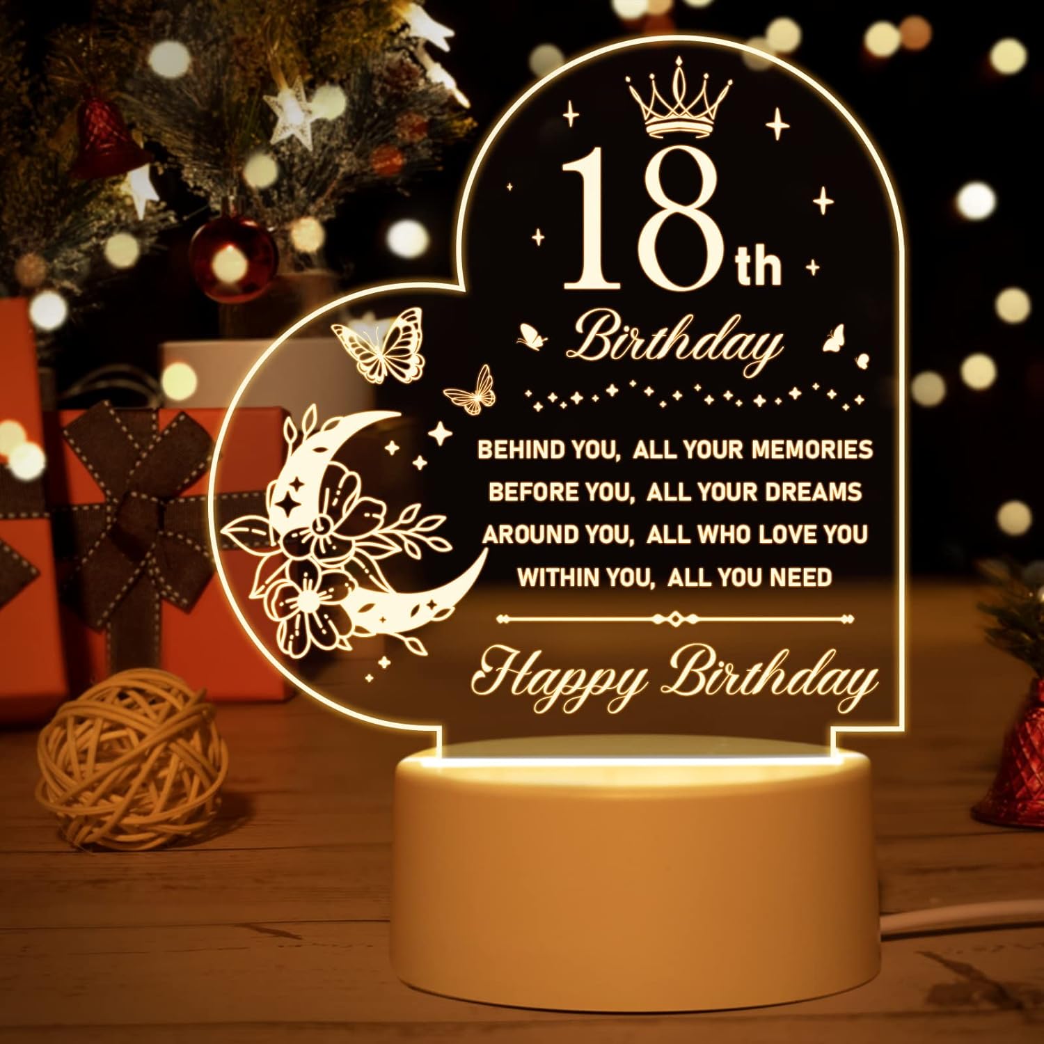 18th Birthday Gifts for Girls and Boys, 18 Years Old Birthday Gifts Night Light, 2005 18th Birthday for Daughter, Son, Niece, Sister, Best Friend, Boyfriend, Girlfriend Anniversary Ideas Night Lamp