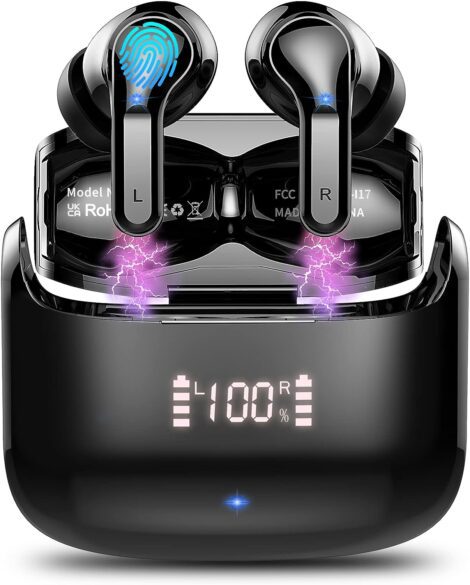 2022 Wireless Earbuds with Bluetooth 5.3, HD Mic, Noise Cancelling, Waterproof, and 40H Battery Life