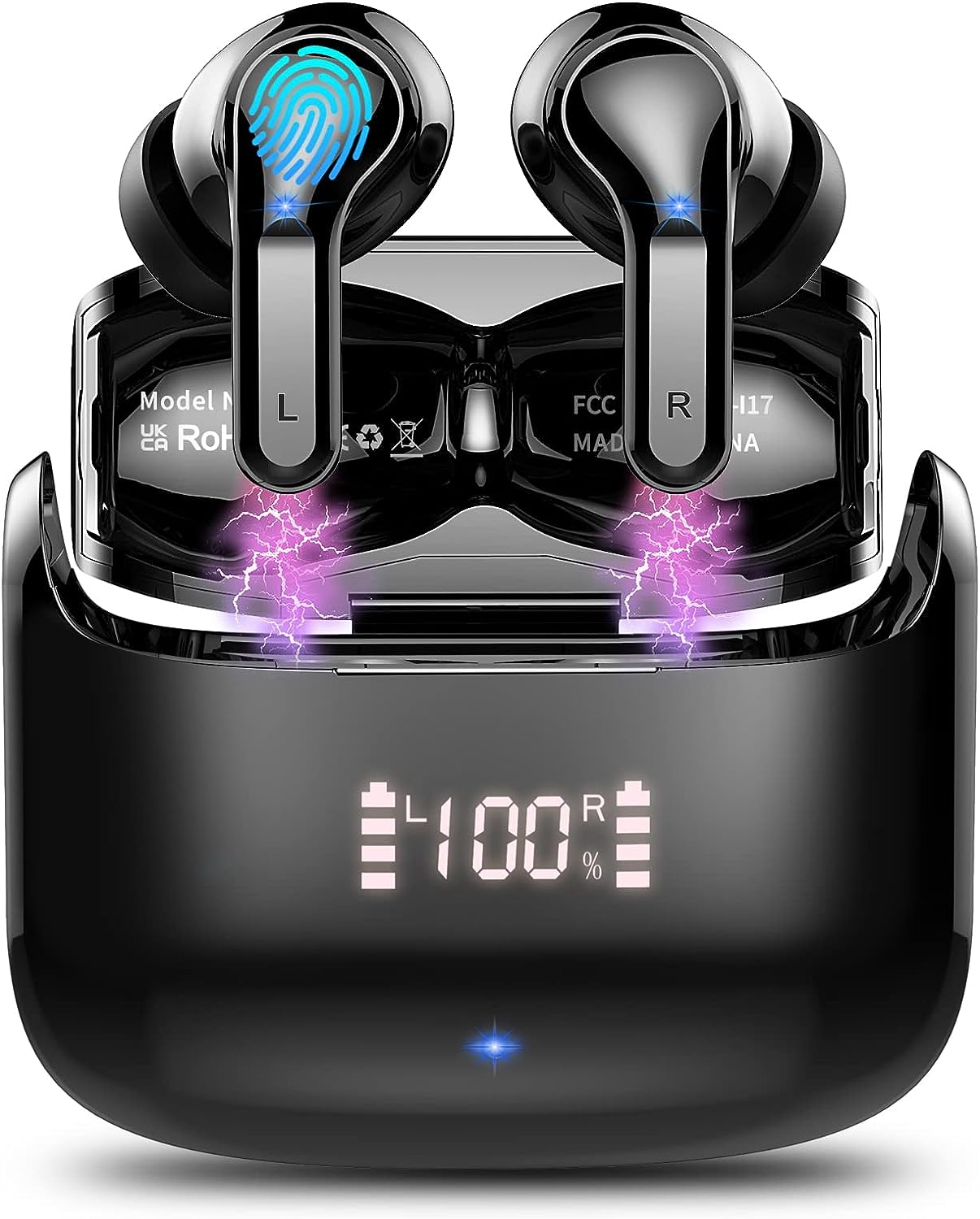 Wireless Earbuds, Bluetooth 5.3 Headphones in Ear 2022 Wireless Headphones with HD Mic, Wireless Earphones Noise Cancelling Bluetooth Earphones IP7 Waterproof Earbuds, 40H Deep Bass/USB-C/LED Display