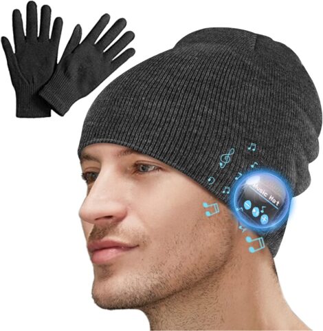 MISERWE Wireless Beanie: Hands-Free Headphones Hat, Washable, Unisex, Gift for Men & Women.