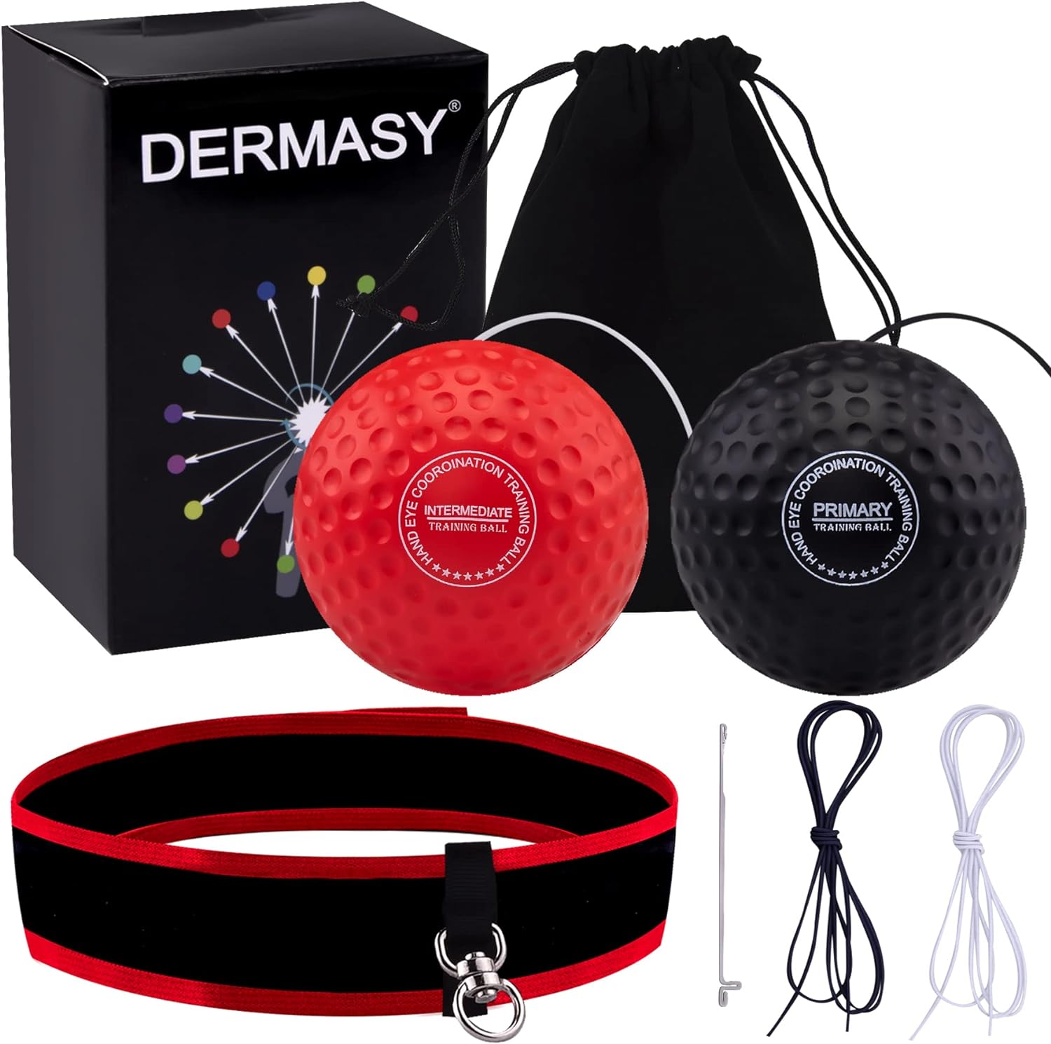 Dermasy Upgraded Boxing Ball, Boxing Training Ball with Headband Perfect for Agility,Reaction, Punching Speed, Fight Skill, Fitness, Newst Boxing Equipment for Adult and Kids