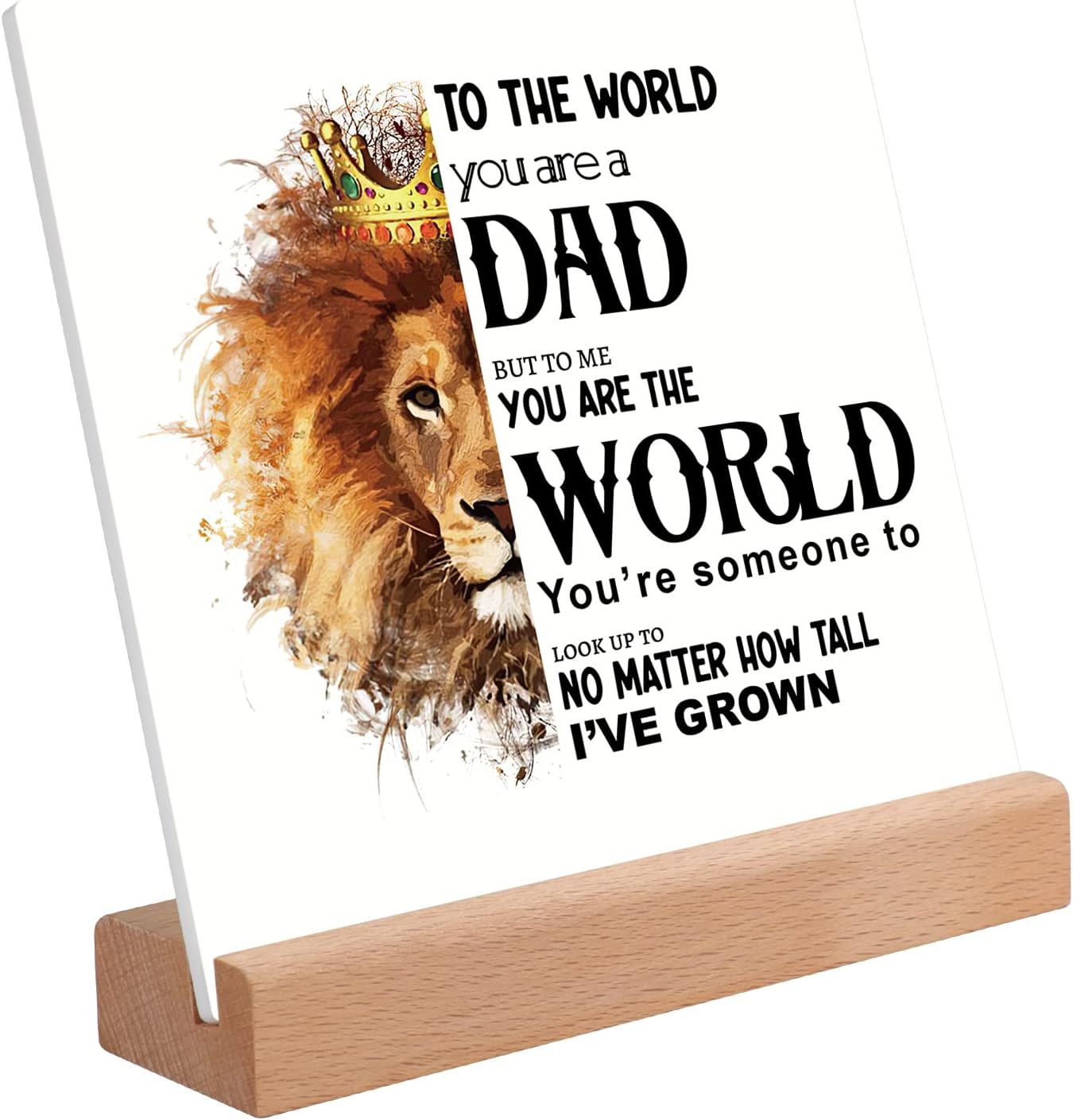 Funnli Dad Gifts, 15 * 15 cm Acrylic Plaque Gifts for Dad, Dad Daddy Acrylic Ornaments Gifts with Saying, Fathers Day Birthday Gifts for Dad from Daughter Son