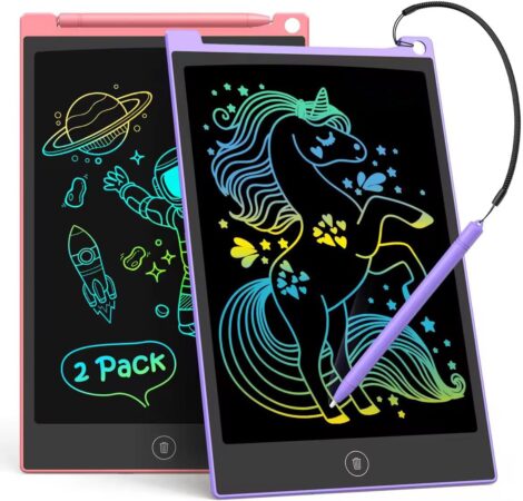 TECJOE 2 Pack LCD Writing Tablet – Colorful 8.5 Inch Doodle Board for Kids, Travel & Learning Toys