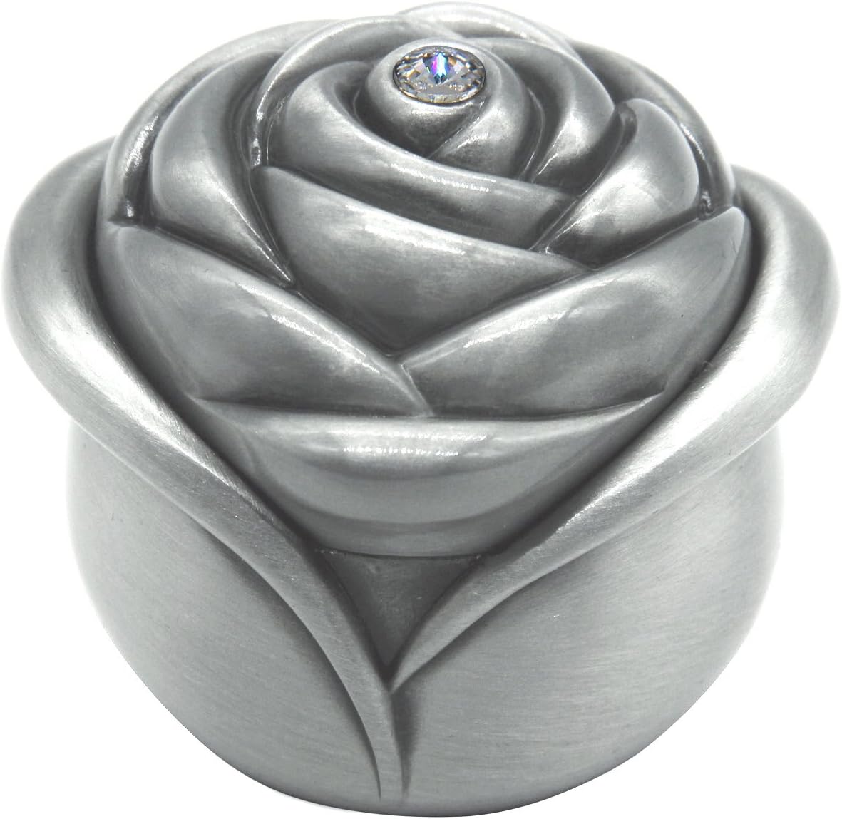 AVESON Vintage Rose Flower Style Antique Women Trinket Jewelry Gift Box Necklace Earrings Ring Jewellery Organiser Storage Case, Sliver, Small