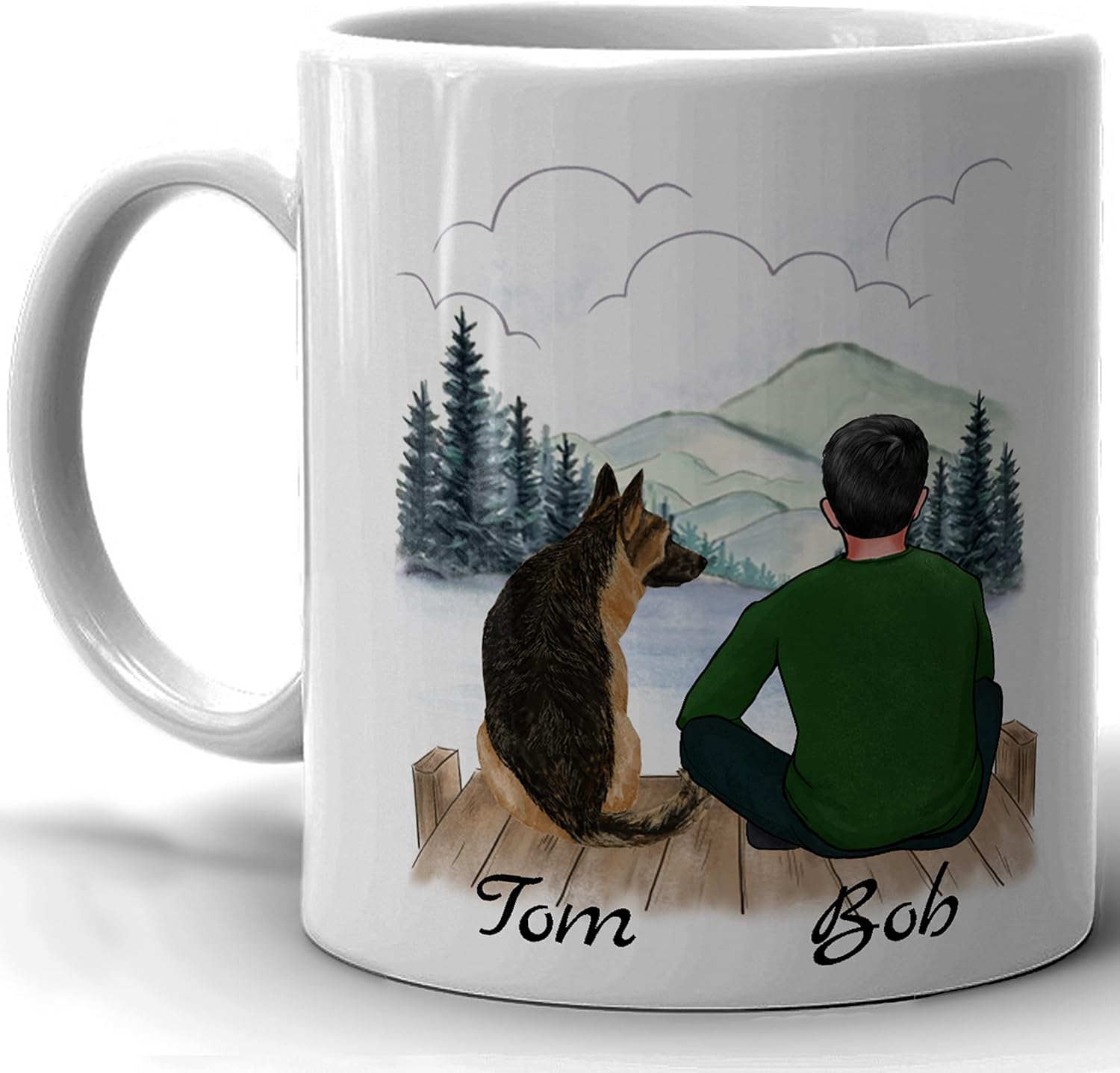 4GIFTSAKE Boy Dog Coffee Mug – White, Customisable Dog Dad Mug with Quote for Dog Parents & Animal Enthusiasts| Kitchen Décor & Gifting