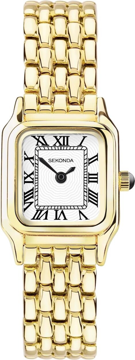 White Sekonda Monica Ladies 20mm Quartz Watch with Roman Numerals and Alloy Strap.