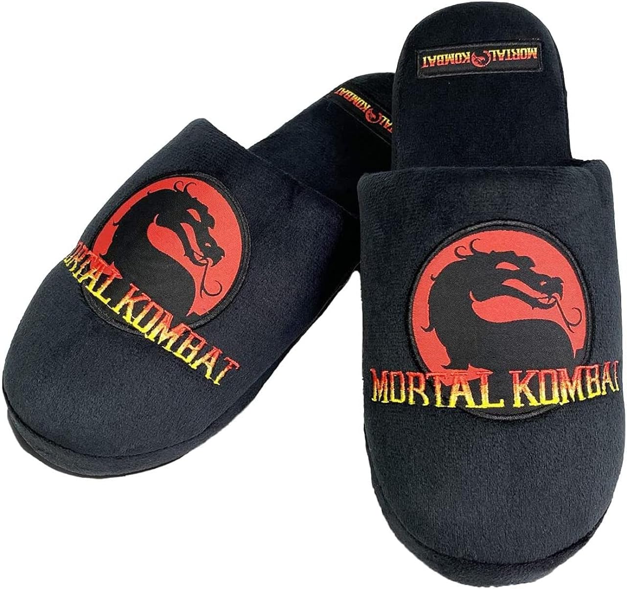 Groovy UK Mortal Kombat Dragon Logo Slippers Adult UK 8-10, Black