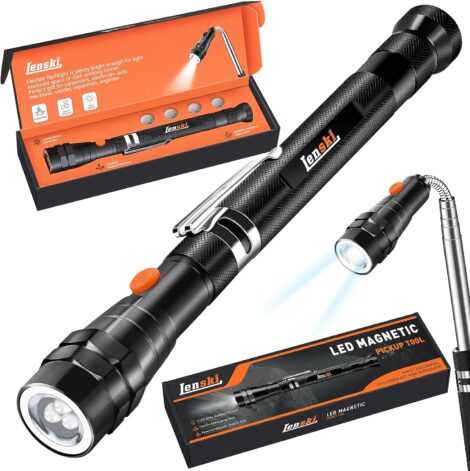 Telescopic Magnetic Tool with LED – Ideal Gifts for Men, Dad, Birthdays, Secret Santa, Christmas