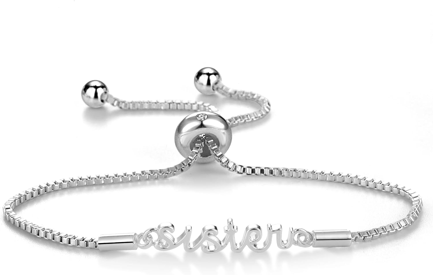 Philip Jones Silver Plated Sister Bracelet Created with Zircondia® Crystals