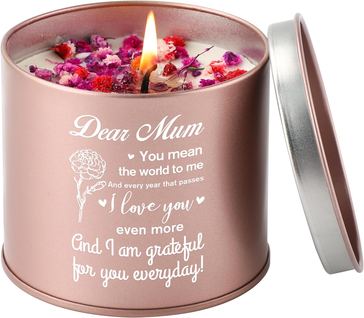 PRSTENLY Mum Birthday Gifts, Scented Candles in Metal Jars, Gifts for Mum on Her Birthday Christmas Mothers Day Gifts, Birthday Presents for Mummy from Daughter Son