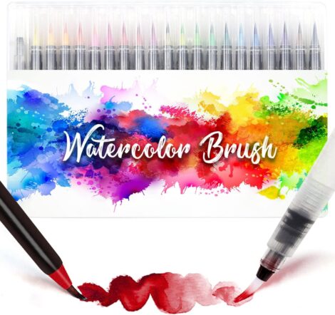 Amteker Watercolour Brush Pens Set, 24+1 Soft Tip Art Pens, Ideal Gift for Teen Girls.