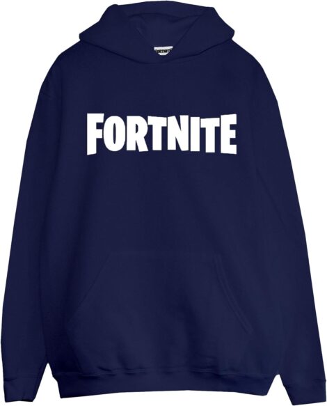 Adult Fortnite logo hoodie, sizes S-5XL, official merchandise.