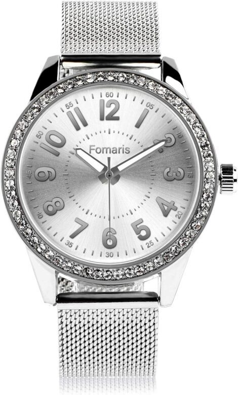 Women’s Quartz Wrist Watch with Floating Crystal Diamonds – Luxury for Women & Girls