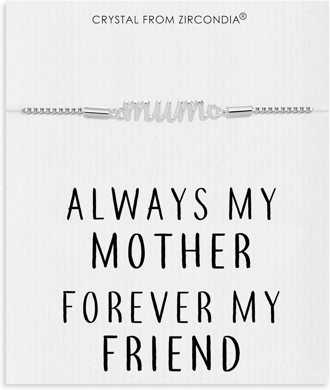 Philip Jones Mum Bracelet with Quote Card Created with Zircondia® Crystals