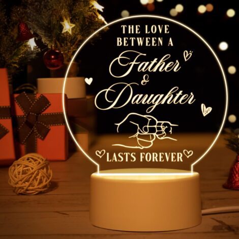 Daughter’s Gifts for Dad – Acrylic Night Light, Perfect Father or Father-in-Law Present