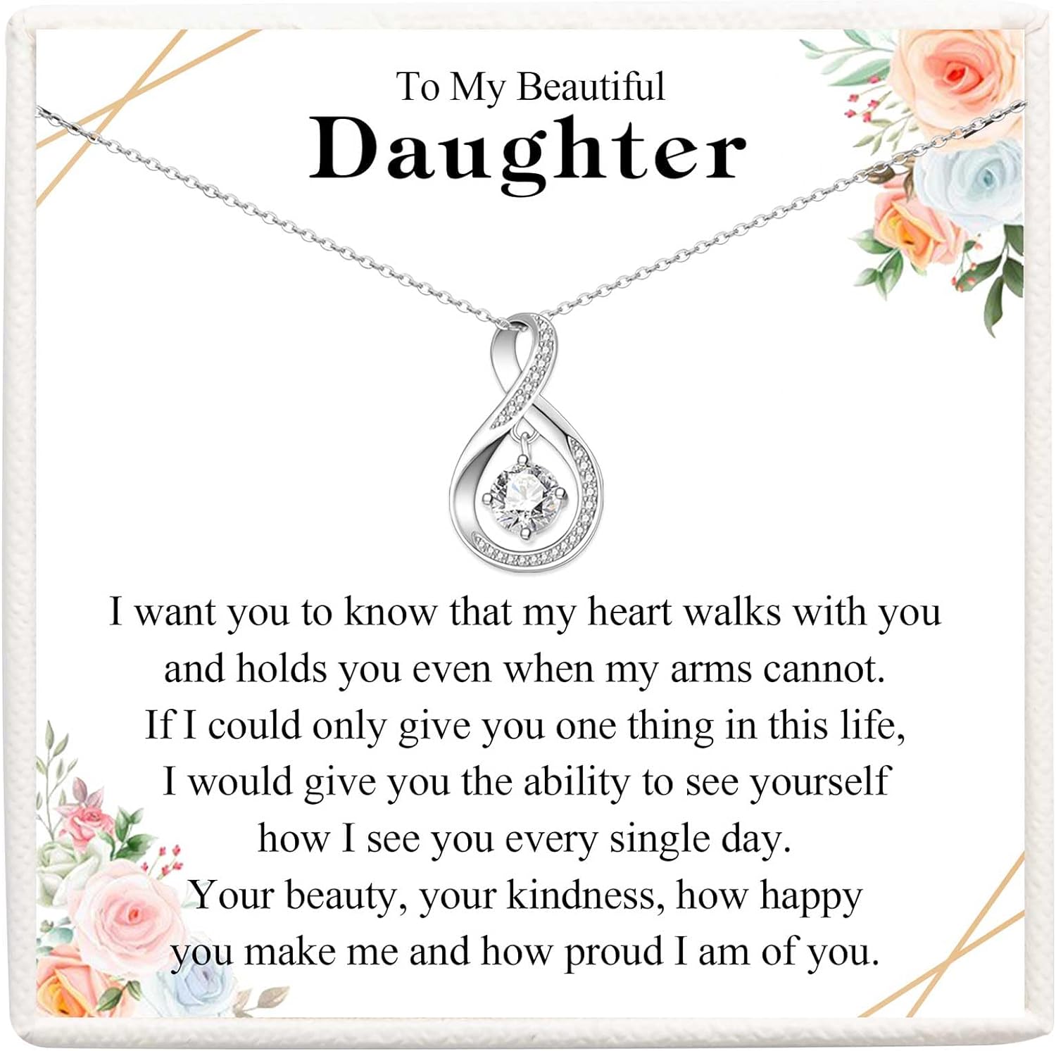 Mum Daughter Grandma Auntie Sister Gifts, Infinity Necklace Gifts from Daughter Mum Granddaughter Niece, Best Birthday Christmas Mothers Day Graduation Presents for Her Granddaughter Niece Wife Girlfriend Cousin