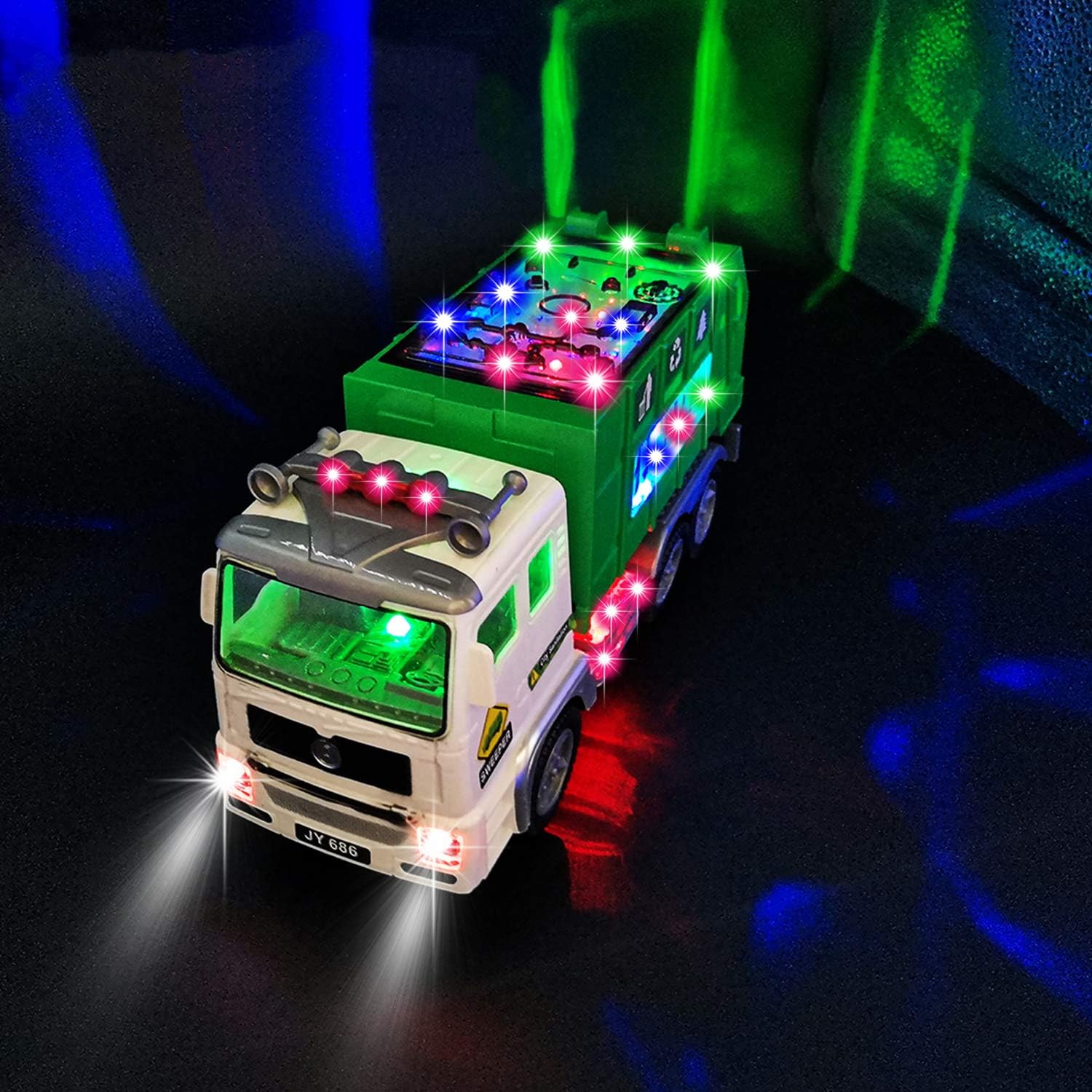 SKERSG Garbage Truck Toy Toys for 3-9 Year Old Boys Girls,4D Light Universal Wheel Toy Car for 3-8 Year Old Boy Girl Gifts for 2-9 Year Old Boys Girls