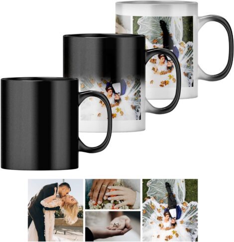 Customized Heat Changing Mug with 4 Photo Collage (11oz). Personalize and surprise with this magical gift.