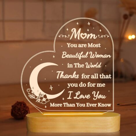 Mum Gifts: 3D Lamp LED Night Light, perfect for Mother’s Day, birthdays, and Valentine’s Day.