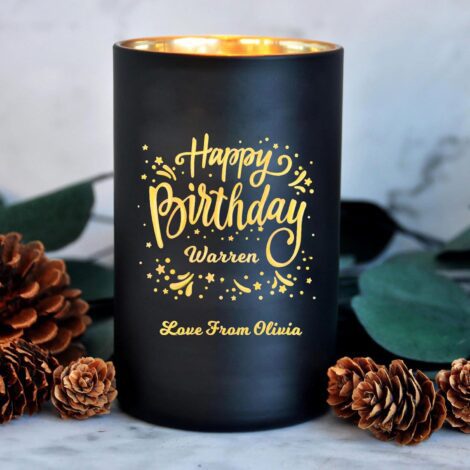 Custom Scented Candle Gift for Her – English Pear & Amber Fragrance (Design 1)