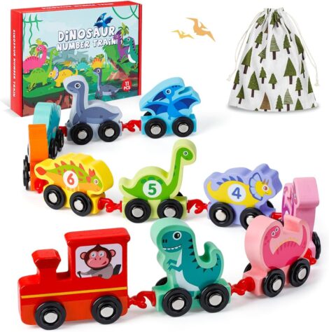 INSTOY Dinosaur Train Set – Fun and Educational Toddler Toys for Boys and Girls (Ages 2-5)