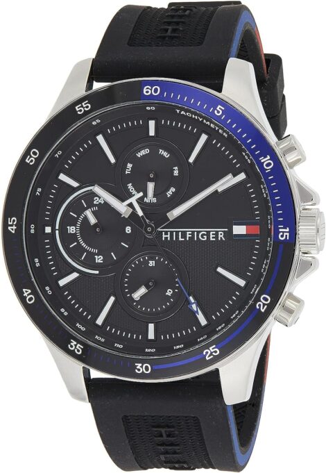 Tommy Hilfiger Men’s Multi Quartz Watch with Stainless Steel or Silicone Bracelet.