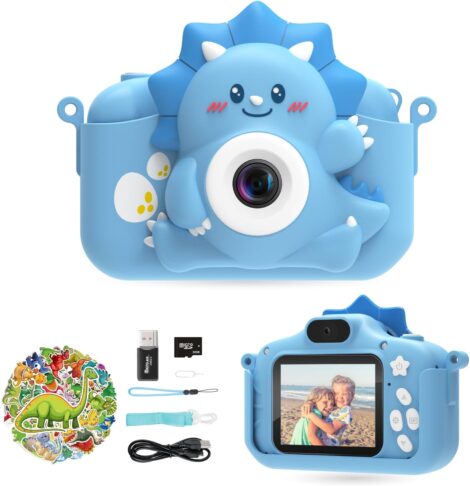 HiMont Digital Camera for Kids with 32GB SD Card – Suitable for Kids Age 3-10 (Blue)