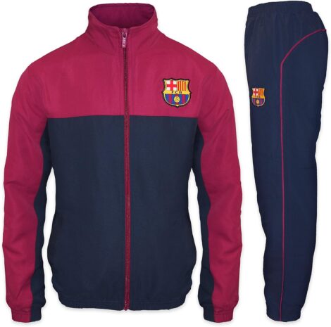 Official FC Barcelona Men’s Tracksuit Set, the perfect football gift.