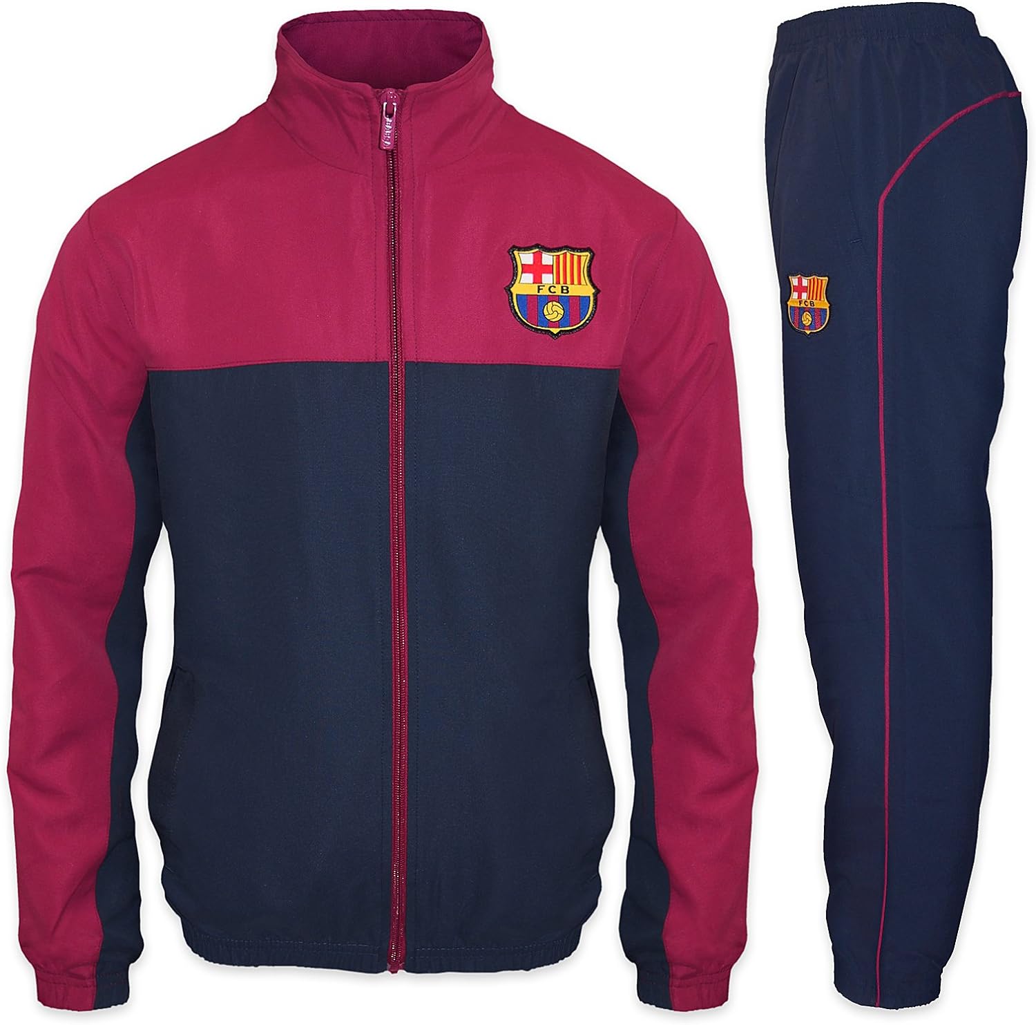 FC Barcelona Mens Tracksuit Jacket & Pants Set OFFICIAL Football Gift