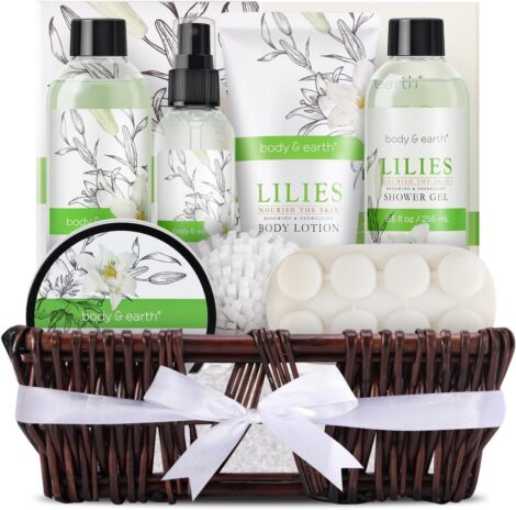 Lily 10pc Spa Gift Set for Women: Bubble Bath, Lotion, Shower Gel, Body Mist, Bath Salt.