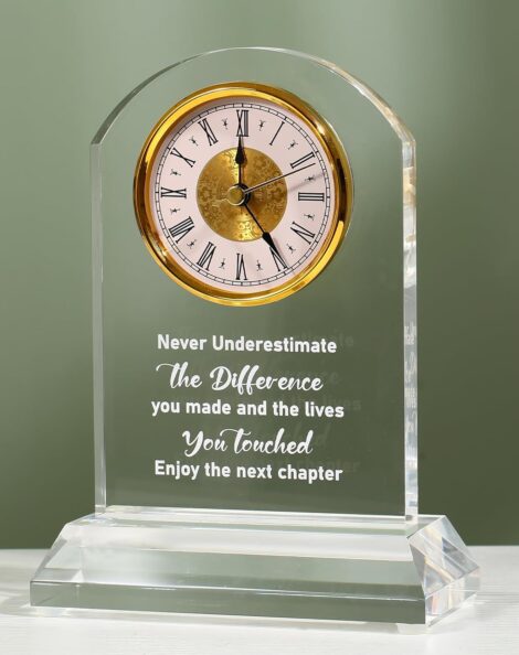 DEEWISH Retirement Desk Clock Plaque – Perfect Gift for Coworkers, Bosses, and Friends