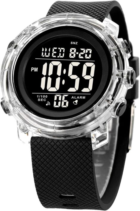 zolohoni Waterproof Digital Wrist Watch for Women and Men with Stopwatch and LED Display