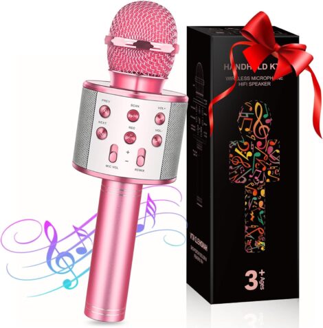 Karaoke Microphones for Kids Toys, Ideal Gift for Girls and Boys Age 3-10, Let’s GO toyz.