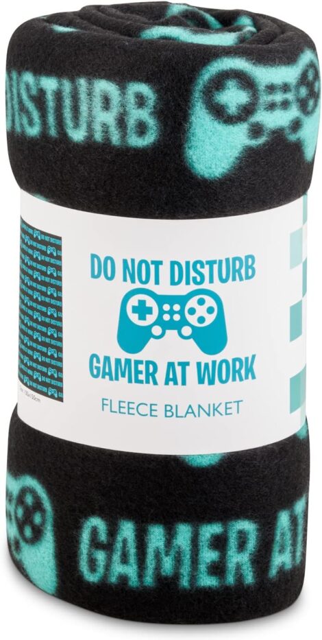 Sass Party Do Not Disturb Gamer Fleece Throw Blanket – Perfect Gaming Fan Gift.