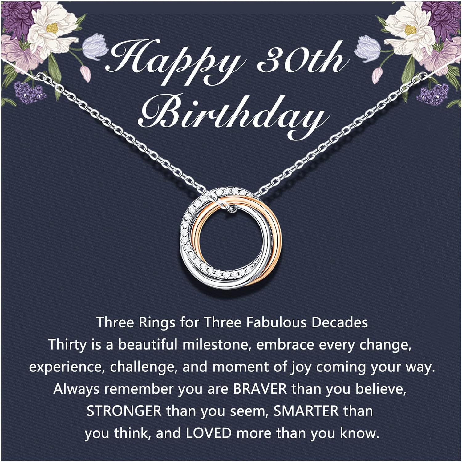 D Dongjiangjin Gift 30th 40th 50th 60th 70th Birthday Gifts for Women Her, 30 40 50 60 70 Year Old Birthday Necklace Jewellery Presents for Friends Mum Daughter