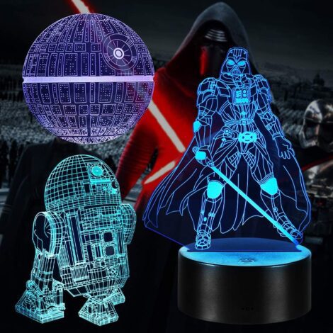 Zanetta Star Wars 3D Lamp: 16 Colors, 3 Patterns, Remote Control. Perfect Gift for Star Wars Fans.