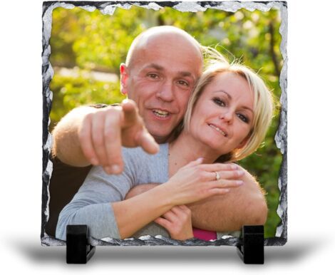 Custom Chicken Craft Slate – Glossy Square Photo Gift – 15cm x 15cm with Stand.