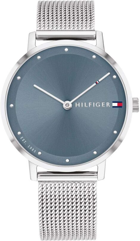 Women’s Tommy Hilfiger Quartz Watch with Mesh Bracelet – Analog Design with Stainless Steel