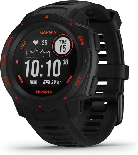 Garmin Instinct Black: Durable GPS Smartwatch, Esports Edition for Athletes in Esports.