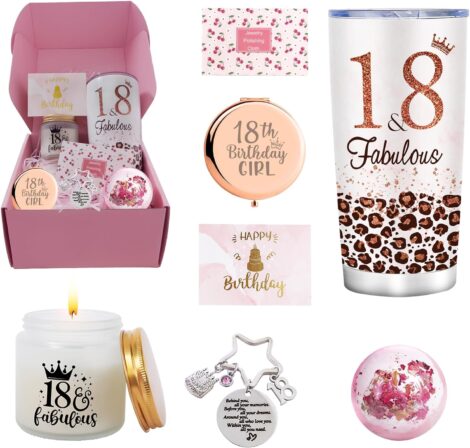 Tecanne 18th Birthday Gift Baskets – Perfect Gift for 18 Years Old Girls.