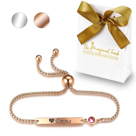 TMT® Custom Birthstone Bracelets: Perfect Gift for Birthdays, Friendship, and Women – Best Friend, Sister, Mum.