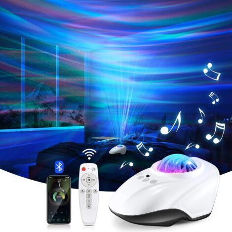 Bedroom Galaxy Projector: Bluetooth Aurora & Music Speaker Sky Light for Teen Girls’ Room Decor