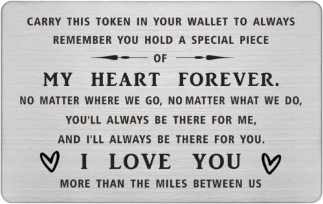 Meaningful Long Distance Wallet Card: Romantic Love Gifts for Him – I Love You More