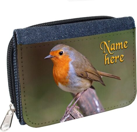 Customized Robin Denim Coin Wallet for Women by KRAFTYGIFTS – Ideal Personalized Gift