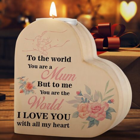 Heart-shaped candlestick candle holders, perfect gifts for mum on her birthday, anniversary, Mother’s Day, from daughter and son.