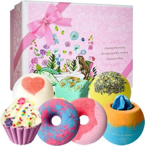 7 Natural Bath Bombs, STNTUS INNOVATIONS Women’s Spa Bubble Fizzies – Luxury Gift Set