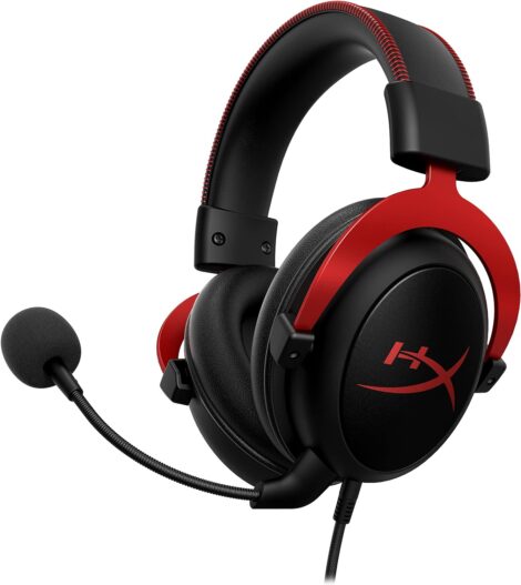 HyperX Cloud II: Gaming Headset for PC, PS4, PS5 (Red) – Compact & Versatile.